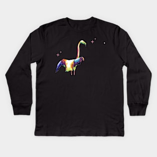 goose bird wpap pop art Kids Long Sleeve T-Shirt